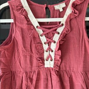 Little girl’s Red Sleeveless Ruffle Dress